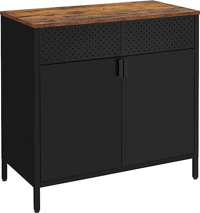 SONGMICS Storage Sideboard, Buffet Table with Adjustable Shelves, Floor Storage Cupboard, Steel Fram | Amazon (US)