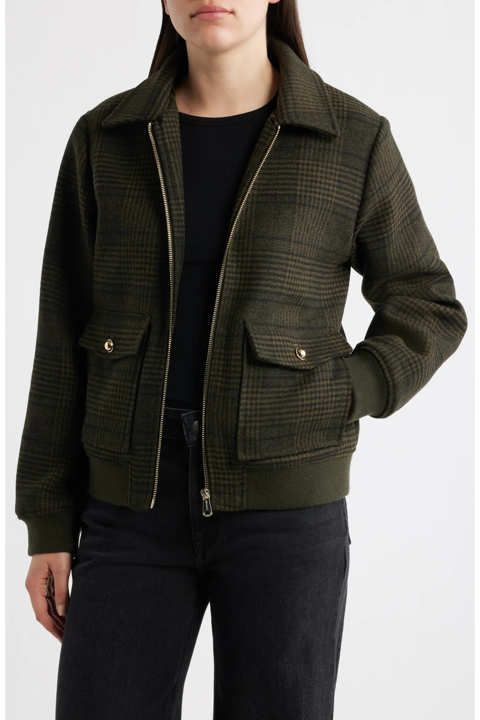 Plaid Flannel Bomber Jacket (Women) | Nordstrom | Nordstrom