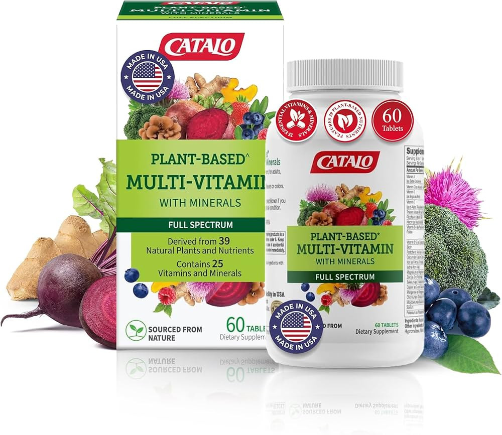 CATALO Multivitamin for Women & Men with Minerals Tablets – Plant-Based Formula with 25 Essenti... | Amazon (US)