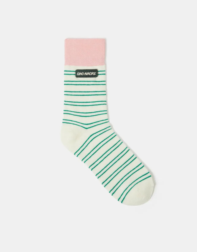 Accessorize x Good Manners Ciao Amore Stripe Socks | Accessorize (Global)