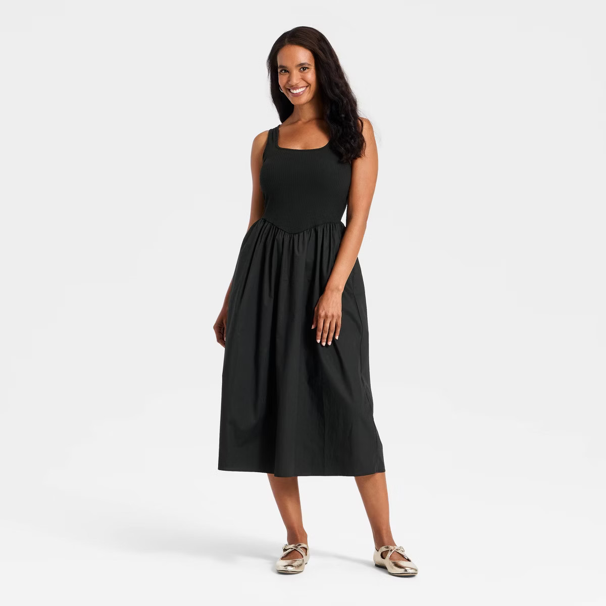 Women's Knit to Woven Midi Dress - A New Day™ | Target