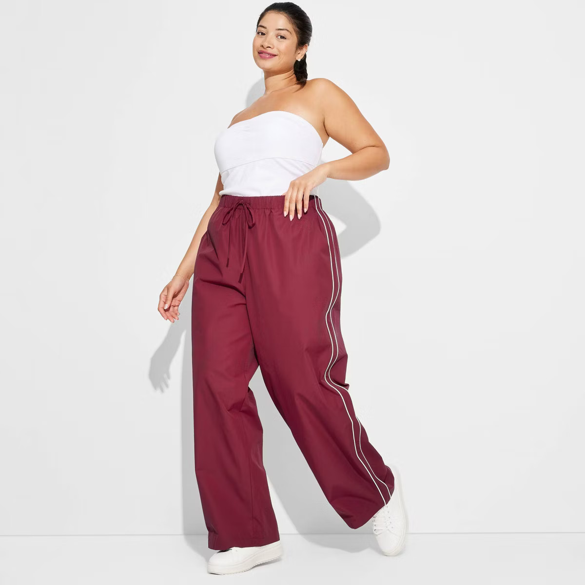 Women's Mid-Rise Wide Leg Track Pants - Wild Fable™ Cherry Red 4X | Target