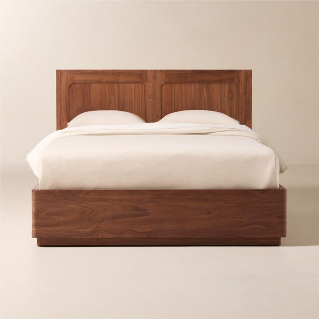 Montero Walnut Wood Queen Storage Bed | CB2