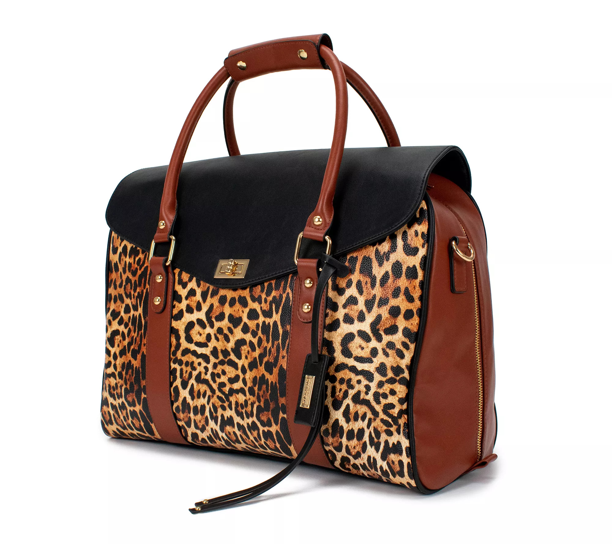Badgley Mischka Leopard Travel Tote WeekenderBag - QVC.com | QVC