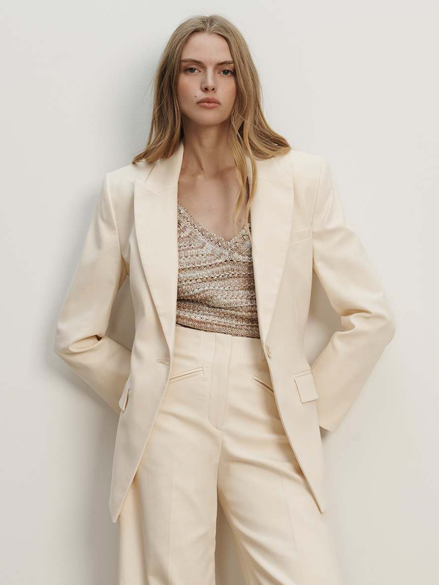 Veronica Beard Chandler Dickey Jacket Ecru | Veronica Beard
