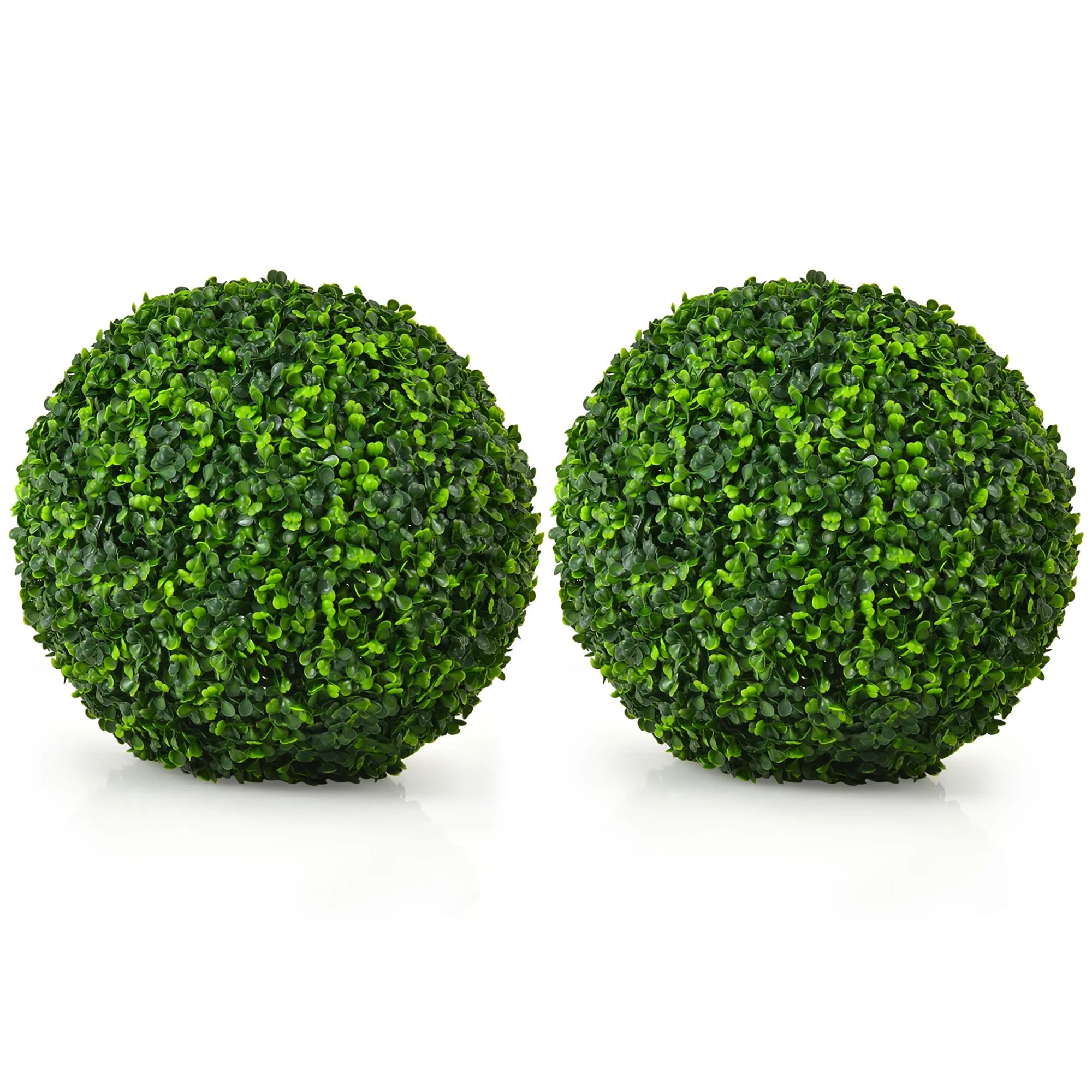 Costway 2 PCS 15.7'' Artificial Boxwood Topiary Balls UV Protected Indoor Outdoor | Walmart (US)