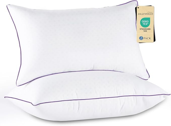 JOLLYVOGUE Pillows Queen Size Set of 2, Medium Supportive Bed Pillows with Super Soft Down Altern... | Amazon (US)
