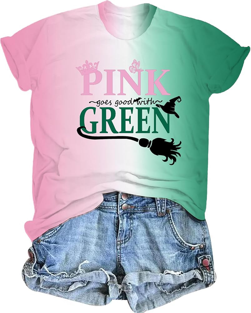 Musical Shirt Women Pink and Green Shirts Changed for Good T Shirt Musical Movie Fan Gifts Tee Ca... | Amazon (US)