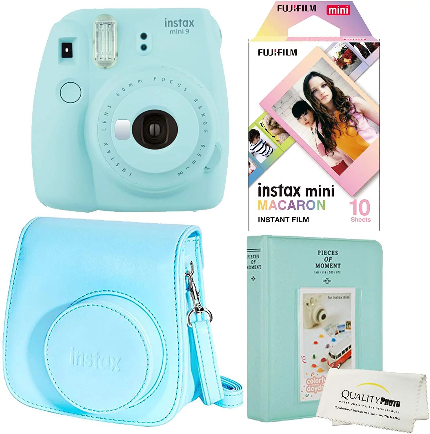 Fujifilm Instax Mini 9 Polaroid Ice Blue Instant Camera Plus Original Fuji Case, Photo Album and ... | Walmart (US)