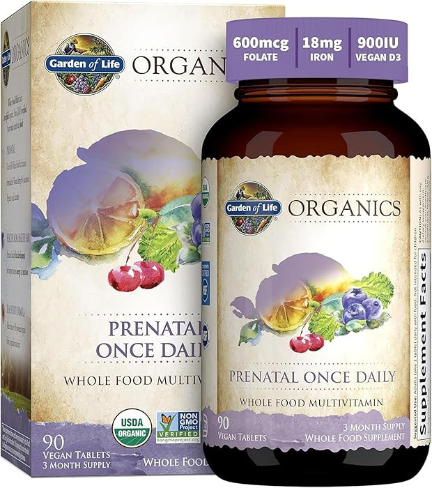 Garden of Life Prenatal Vitamins for Women, Organics Folate for Energy & Healthy Fetal Developmen... | Amazon (US)