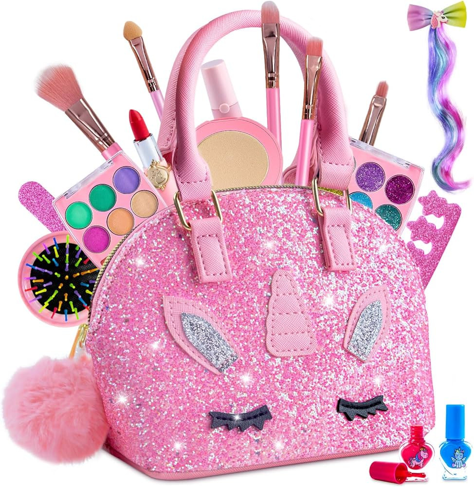 Kids Makeup Kit for Girl-Washable Makeup for Kids with Colorful Unicorn Bag,Toddler Girl Toys Pre... | Amazon (US)
