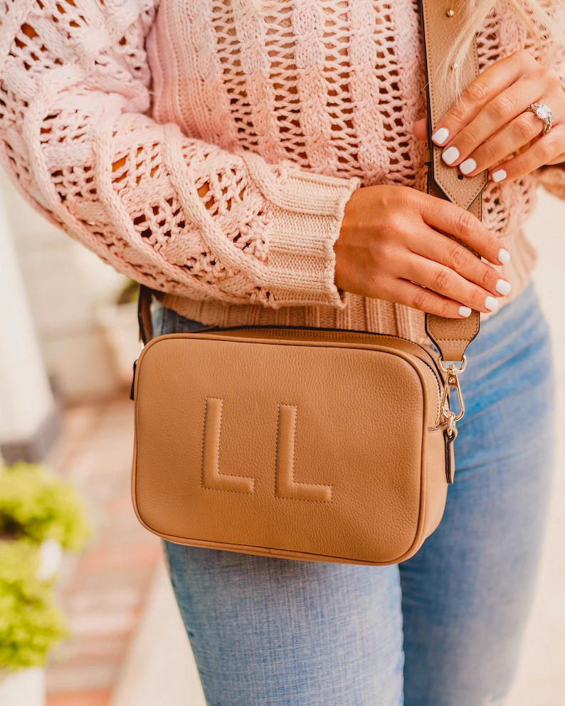 Leather Personalized Christmas Gift for Her Crossbody Leather | Etsy | Etsy (US)