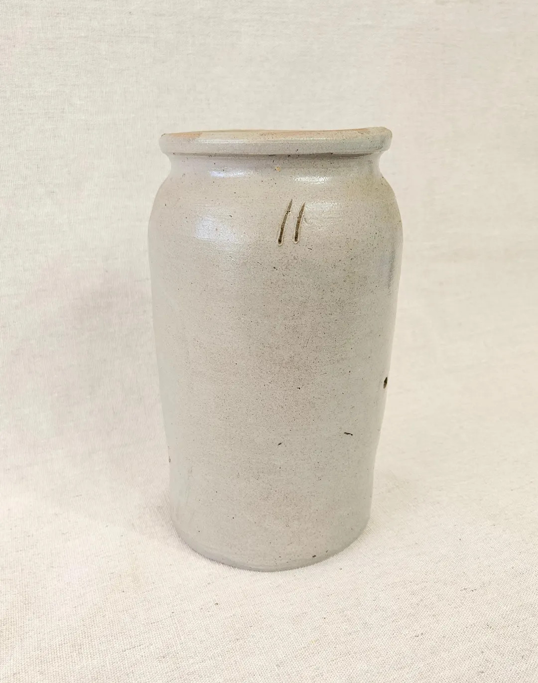 Antique Tall Grey Salt Glazed Stoneware Storage Jar Sandstone Confit Vessel Utensil Holder Artist... | Etsy (US)