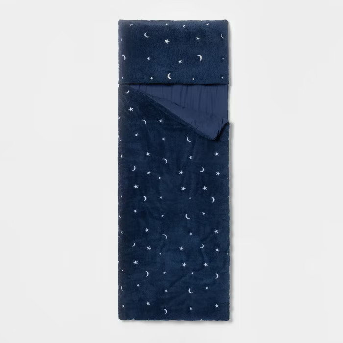Glow in the Dark Stars Sleeping Bag Navy - Pillowfort™ | Target