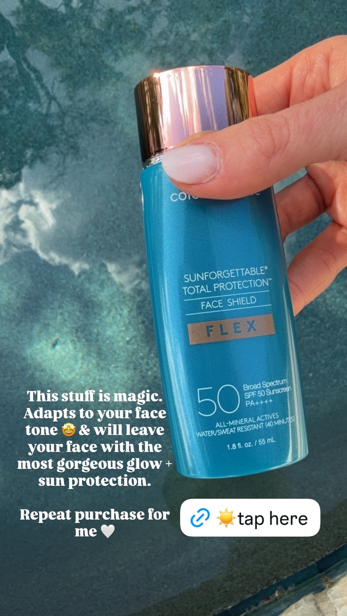 This stuff is magic. Adapts to your face tone 🤩 & will leave your face with the most gorgeous glow + sun protection. 

Repeat purchase for me 🤍