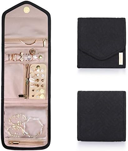BAGSMART Travel Jewelry Organizer Case Foldable Jewelry Roll for Journey-Rings, Necklaces, Earrings, | Amazon (US)