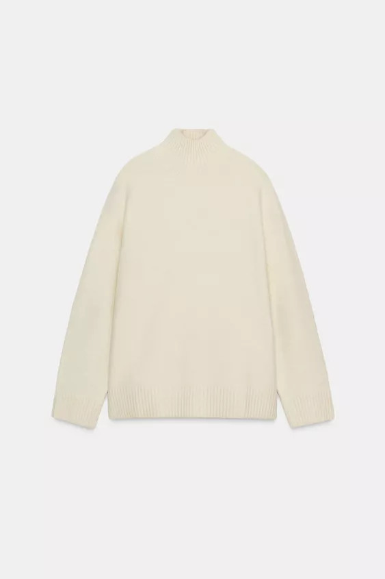 PLAIN KNIT HIGH NECK JUMPER | Zara Canada