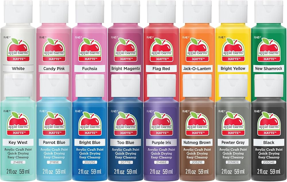 Apple Barrel, Vibrant Spectrum Collection Acrylic Craft Paint, PROMOABIII, 2 fl oz each, 16 assor... | Amazon (US)