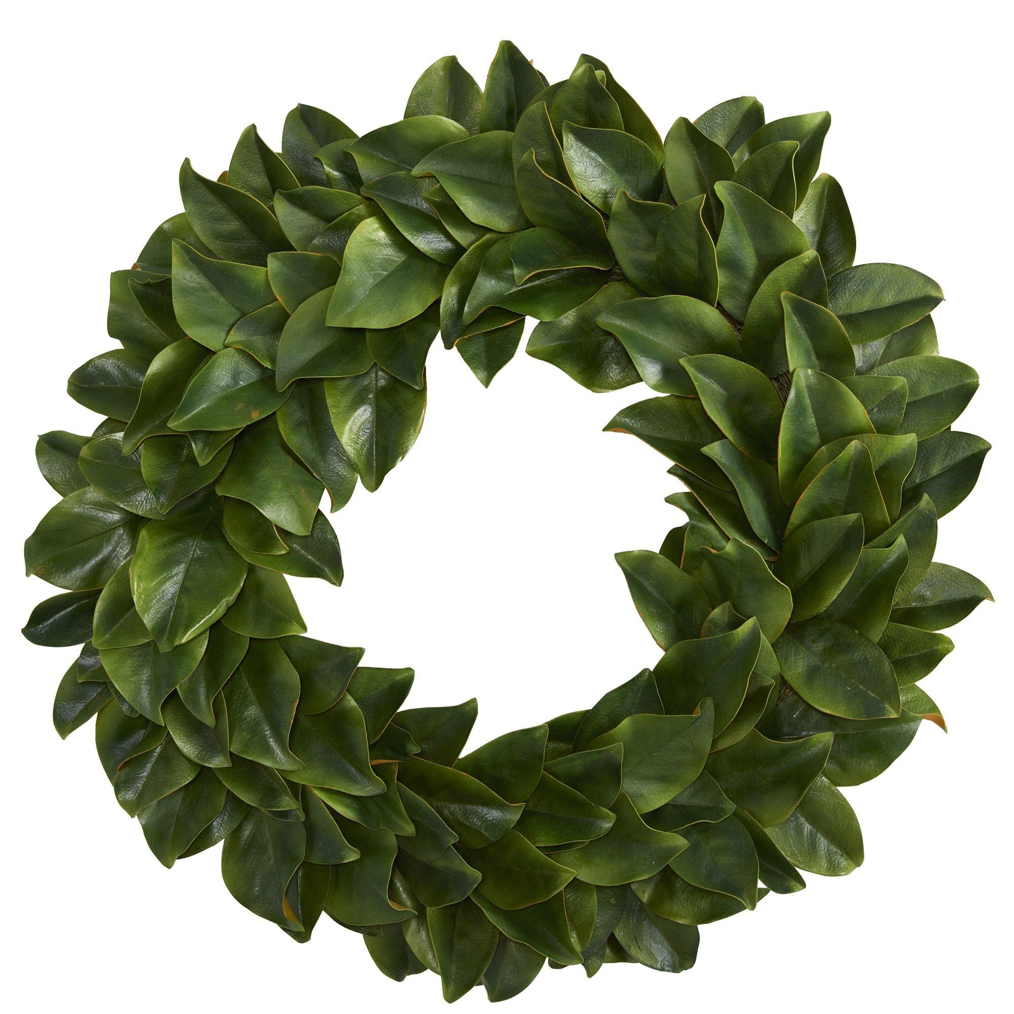 30\u201d Magnolia Artificial Wreath | Nearly Natural | Nearly Natural