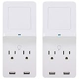 GE Surge Protector Tap with Wireless Charging, 2 Outlets, 2 USB, Qi Pad, 2 Pack, Charging Shelf, 560 | Amazon (US)