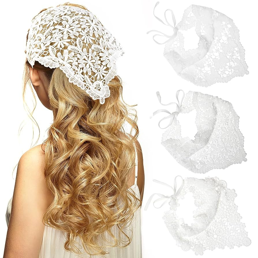 WELROG 3 PCS Hair Scarf, Hair Bandanas Chiffon Head Kerchief, Vintage Knitted Headband for Women,... | Amazon (US)
