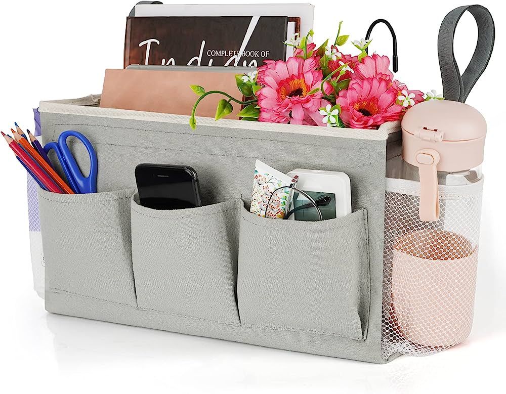 Lilithye Bedside Caddy Bedside Organizer Bedside Storage Caddy with Fixed Straps and Water Bottle... | Amazon (US)