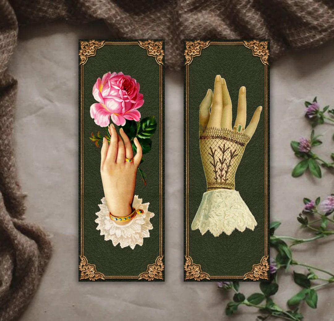 Vintage Victorian Hand Bookmarks Baroque Gothic Dark Academia Book Reader Lover Gift Classics Lit... | Etsy (US)