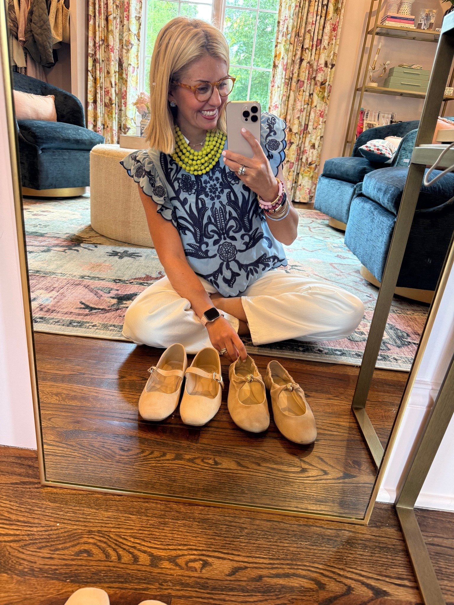 The top, the necklace, the ecru jeans, the shoes……I’m in LOVE!! 
Top - small
Jeans - 26
Mary Jane’s - 7 (sized 1 down) 
DVita - 7.5 (sized 1/2 down)  

*code mixandmatch15 for 15% off your 1st order at Avara

#LTKOver40 #LTKmomlife #LTKstorytime