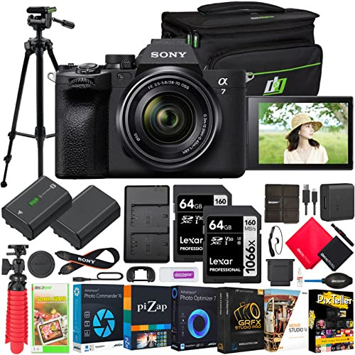 Sony a7 IV Mirrorless Full Frame Camera Body with 28-70mm F3.5-5.6 Lens Kit ILCE-7M4K/B | Official Sony USA Partner Model | Bundle with Deco Gear Photography Case + Tripod + Extra Battery + Charger | Amazon (US)