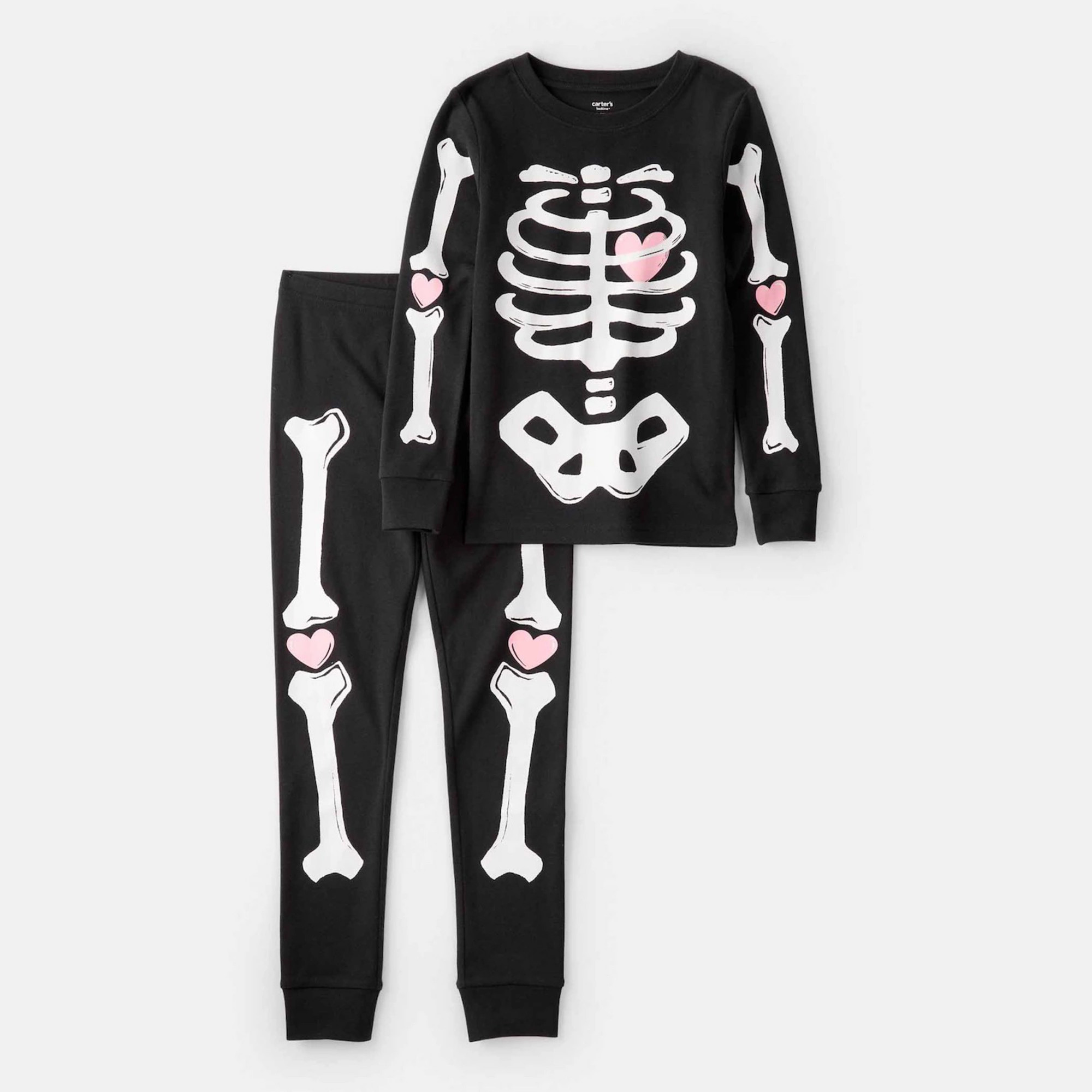Girls 4-14 Carter's 2-Piece Glow-in-the-Dark Skeleton Pajama Top & Bottoms Set | Kohl's
