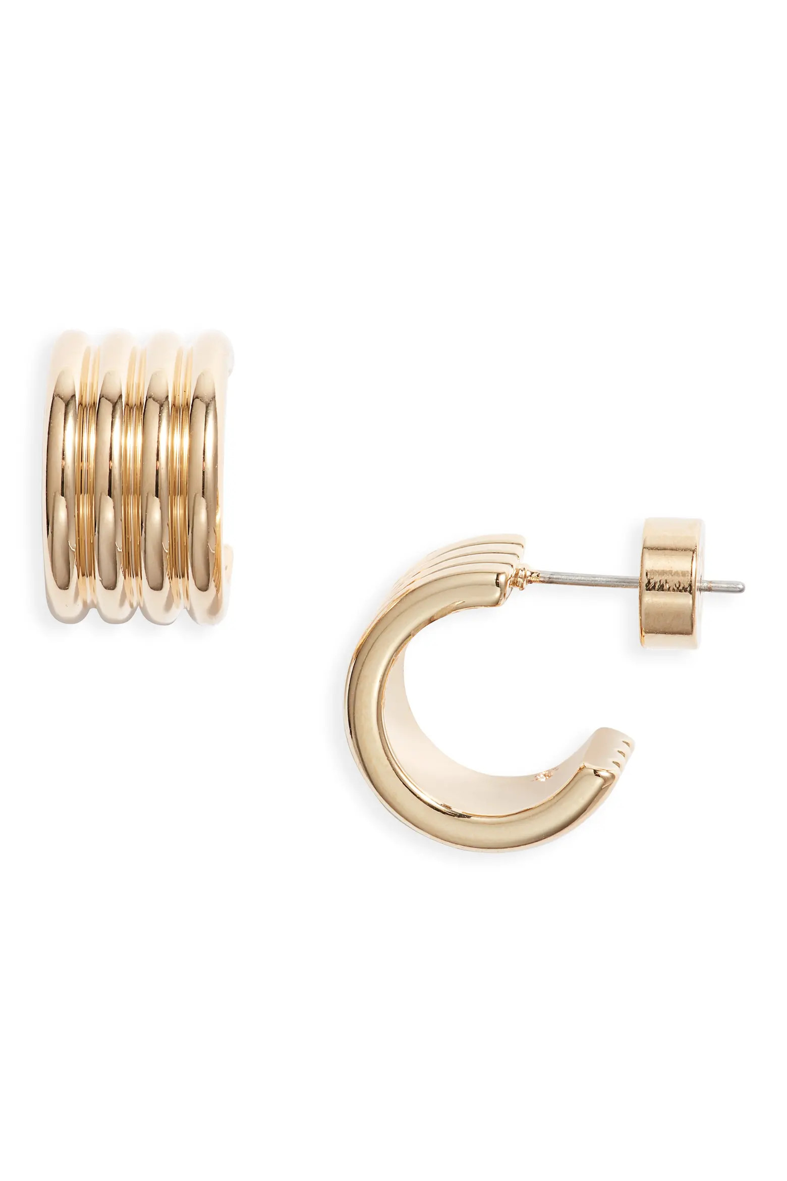 Demi Fine Wide Ridge Hoop Earrings (Women) | Nordstrom | Nordstrom