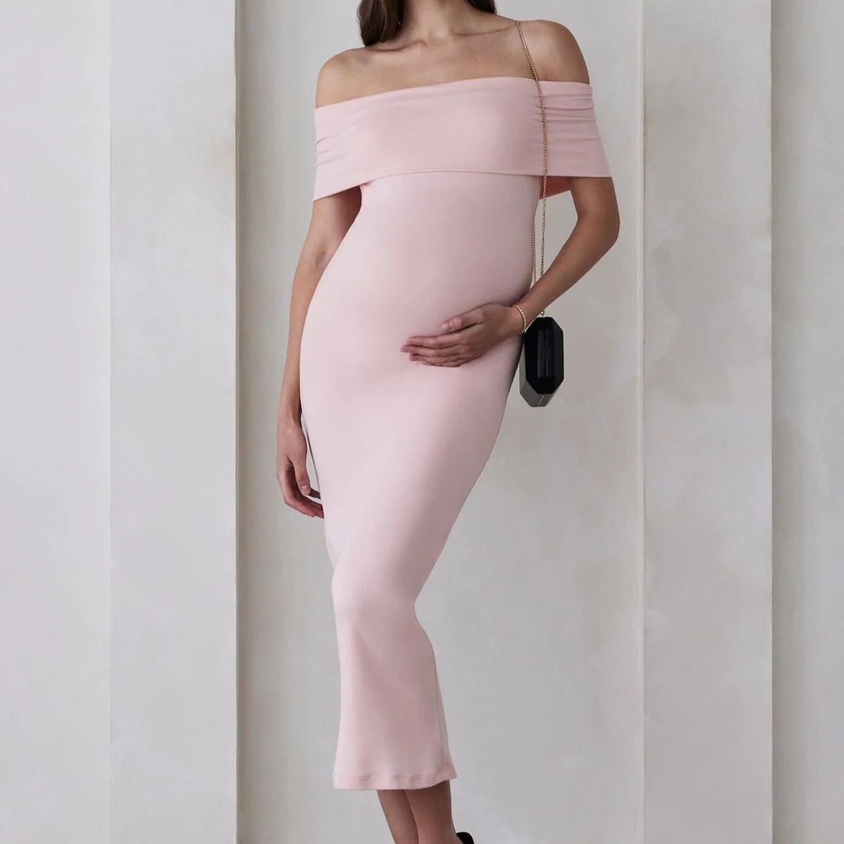 The Bianca Dress | Shop Off-The-Shoulder Maternity Dress | BUMPSUIT | BUMPSUIT