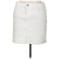 J.Crew Factory Store Denim Skirt: White Solid Pattern Bottoms - Size 8 | ThredUp (US)