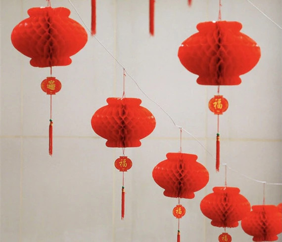 20 Handmade Red Gold Chinese New Year 15cm Paper Lanterns - Etsy | Etsy (US)