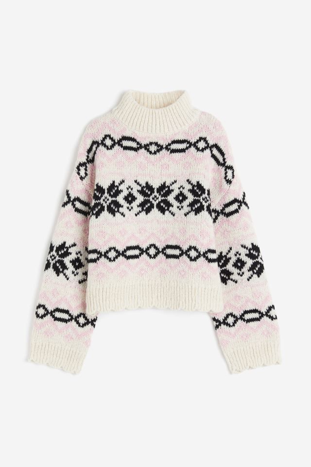 Jacquard-knit Mock Turtleneck Sweater | H&M (US)