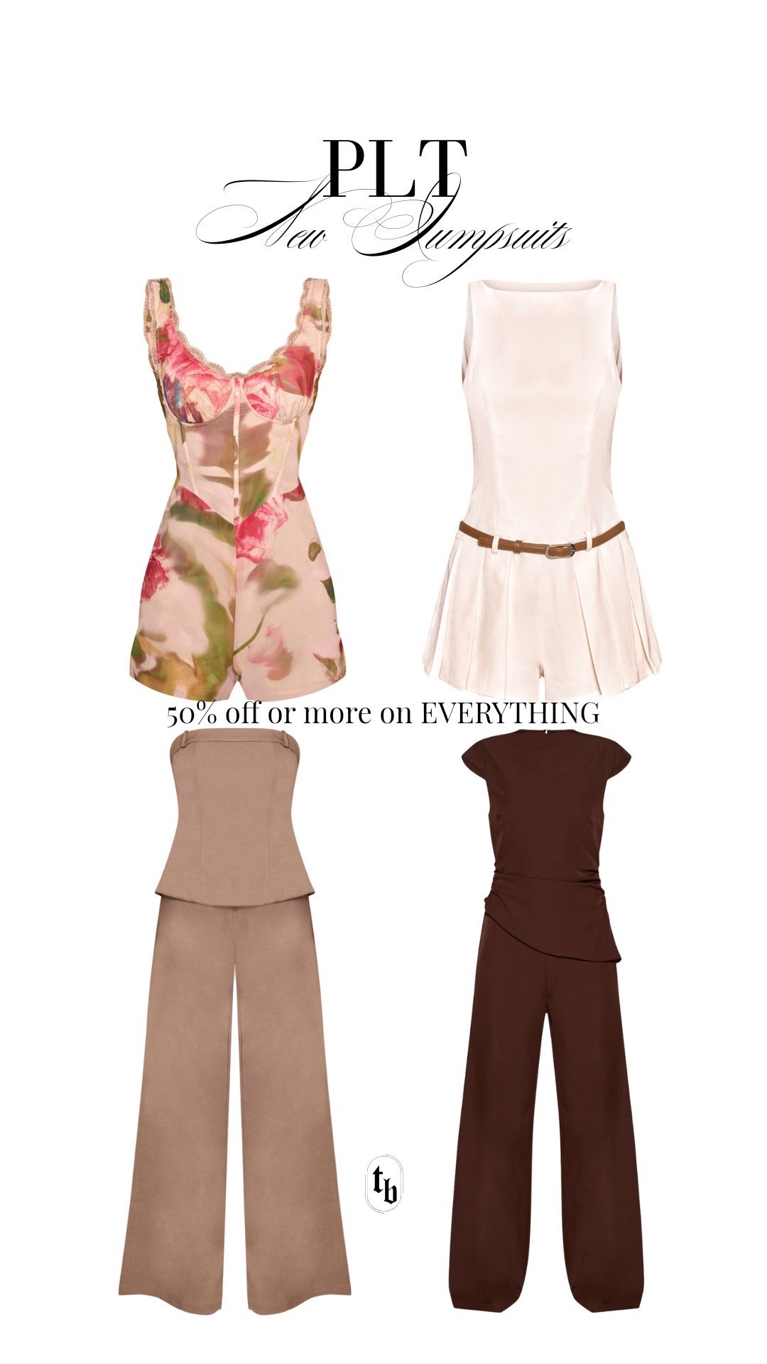 Get 50% off or more from Pretty Little Thing! 

Plt, pretty little thing, jumpsuits on sale, spring outfits on sale, spring fashion, seasonal, midsize, Tori block

#LTKgrwm #LTKootd #LTKSaleAlert