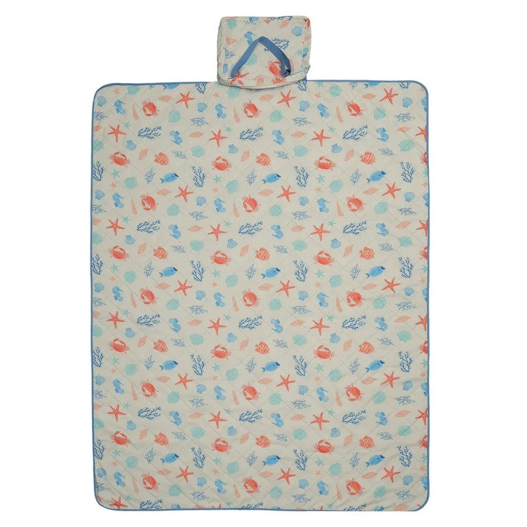 Mainstays Outdoor Beach Blanket (Sandproof, Water-Resistant), Coastal Vibe - 59"x79" | Walmart (US)