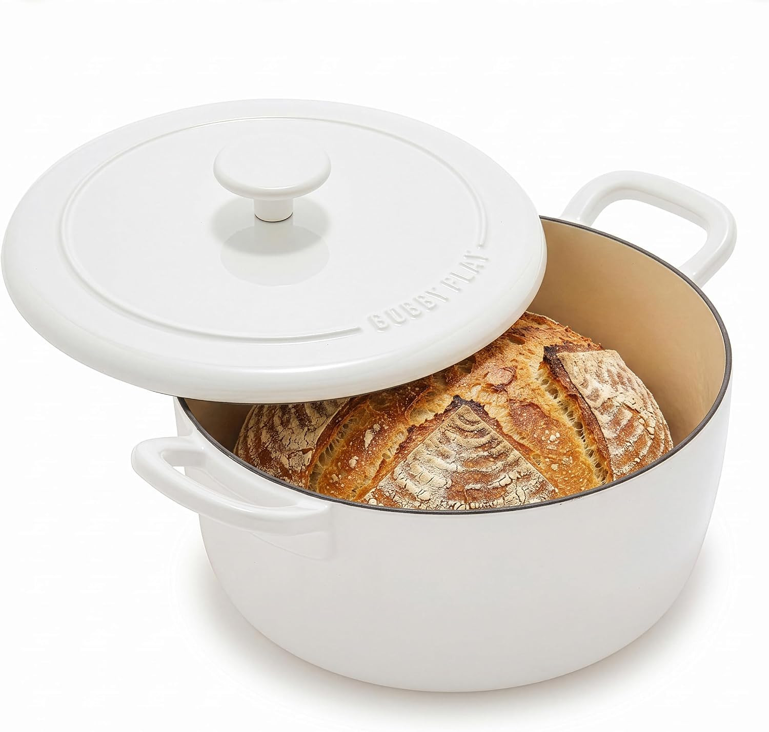GreenPan x Bobby Flay 5.5QT Enameled Cast Iron Dutch Oven With Lid, White | Amazon (US)