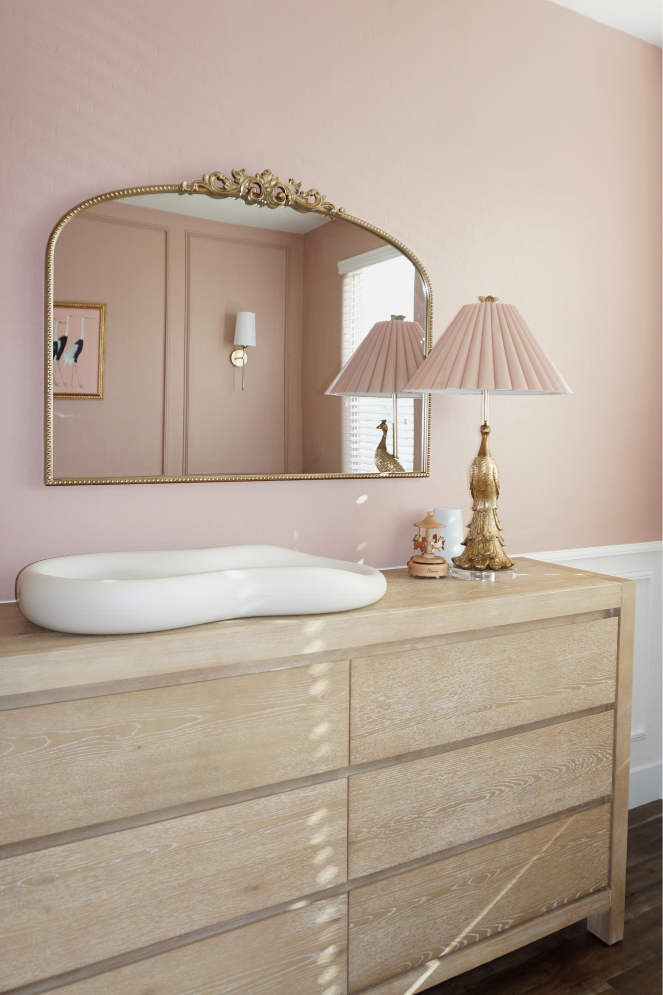 Baby girls nursery #baby #babyroom 

Tagged similar items: Dresser, mirror and lamp 

#LTKKids #LTKHome #LTKBaby