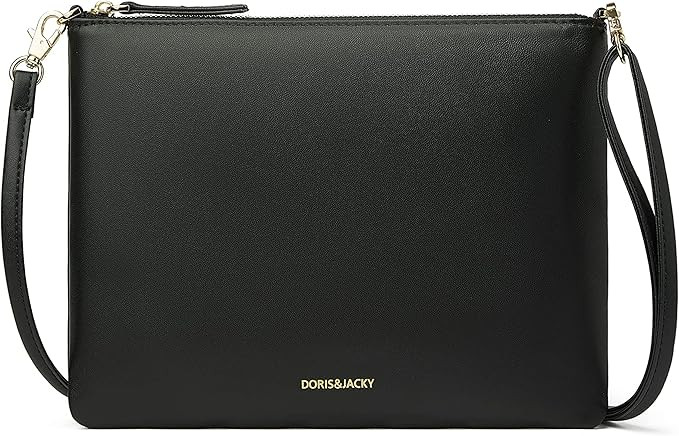 Lambskin Leather Wristlet Clutch Purse For Women Large Soft Designer Wallet With Strap | Amazon (US)