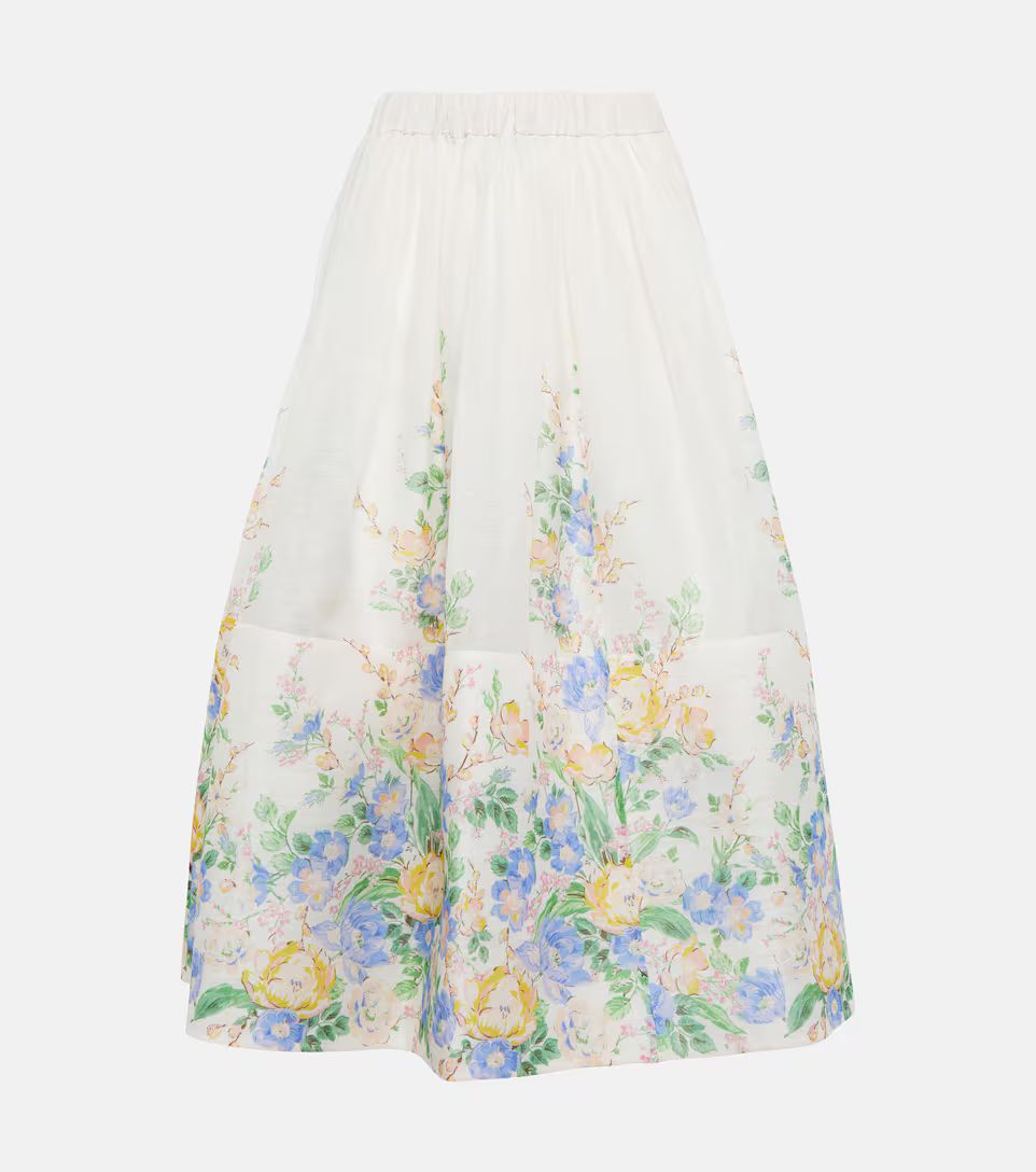 Exclusive to Mytheresa – Floral linen and silk midi skirt | Mytheresa (DACH)