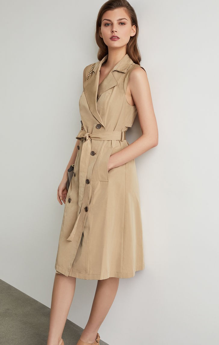Sleeveless Trench Flared Dress | BCBG Max Azria 
