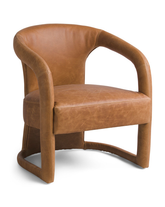 Archie Distressed Leather Accent Chair | TJ Maxx