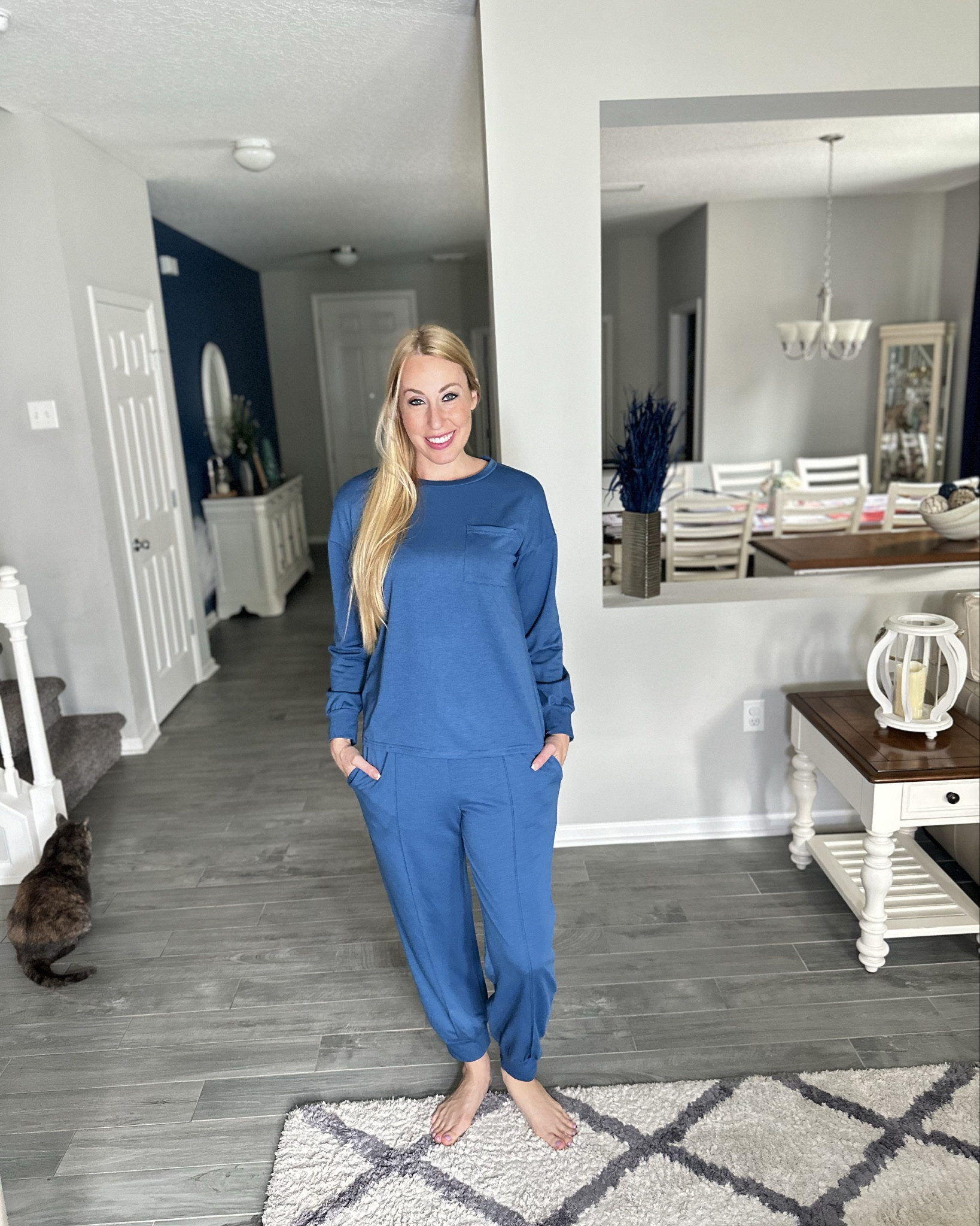 2 piece jogger lounge set
💙 comes in a lot of colors
💙 very comfortable tshirt material
💙 wearing size small, stretchy and fits true to size

#LTKFindsUnder50 #LTKFindsUnder100 #LTKStyleTip