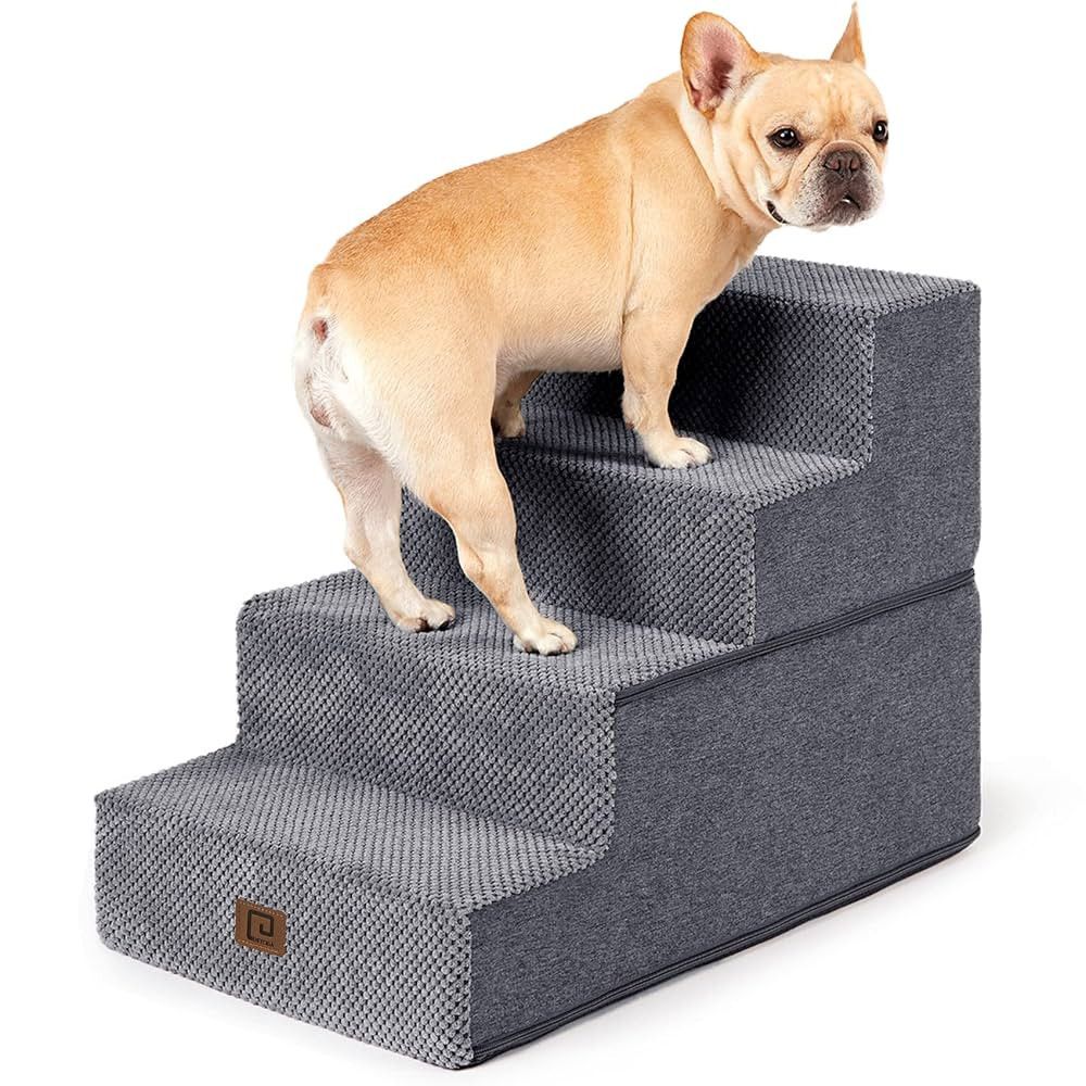 EHEYCIGA Dog Stairs for Bed 18" H, 4-Step Dog Steps for High Bed, Pet Steps for Small Dogs and Ca... | Amazon (US)
