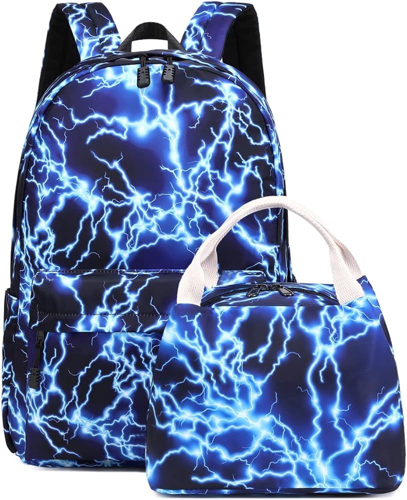 Boy School Backpack Elementary Middle Lightning Bookbag Laptop Teenager Waterproof Lightweight 17... | Amazon (US)