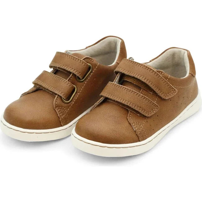 L'Amour | Kyle Double Velcro Sneaker, Chestnut (Brown, Size 6) | Maisonette | Maisonette