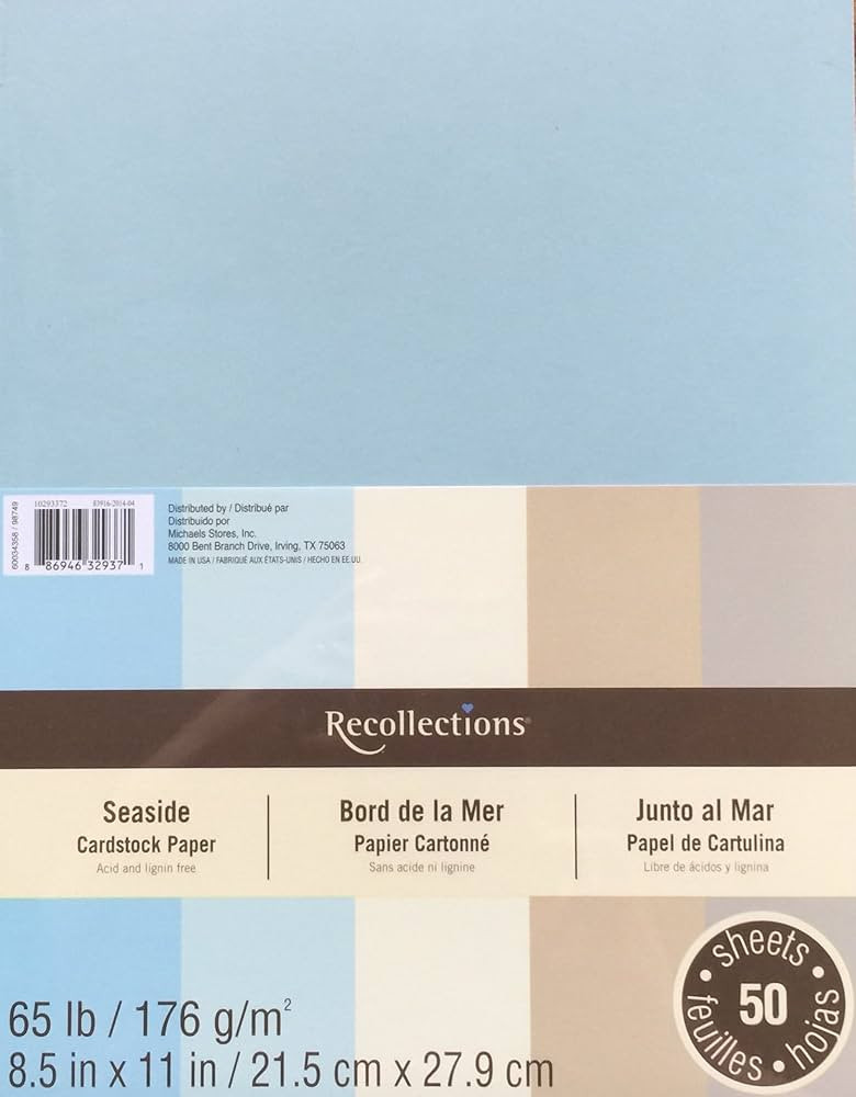 Recollections Cardstock Paper, Seaside Colors 8 1/2 x 11 (50) | Amazon (US)