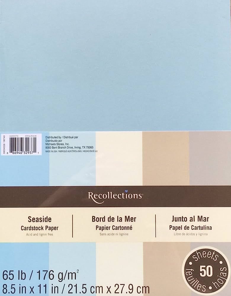 Recollections Cardstock Paper, Seaside Colors 8 1/2 x 11 (50) | Amazon (US)