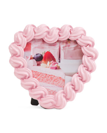 4x4 Glossy Frosted Heart Tabletop Picture Frame | TJ Maxx